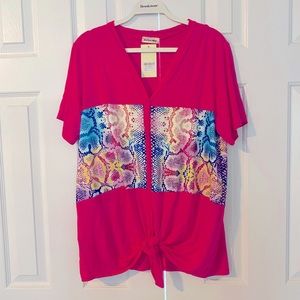 Southern Stitch top with tie front